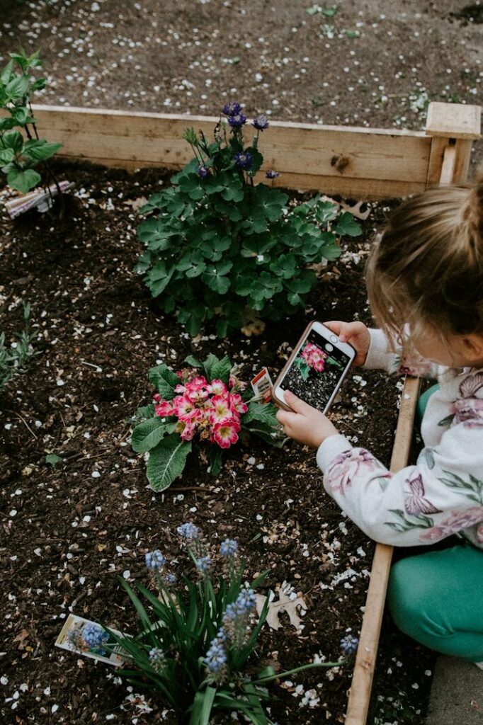 girl sitting using smartphone