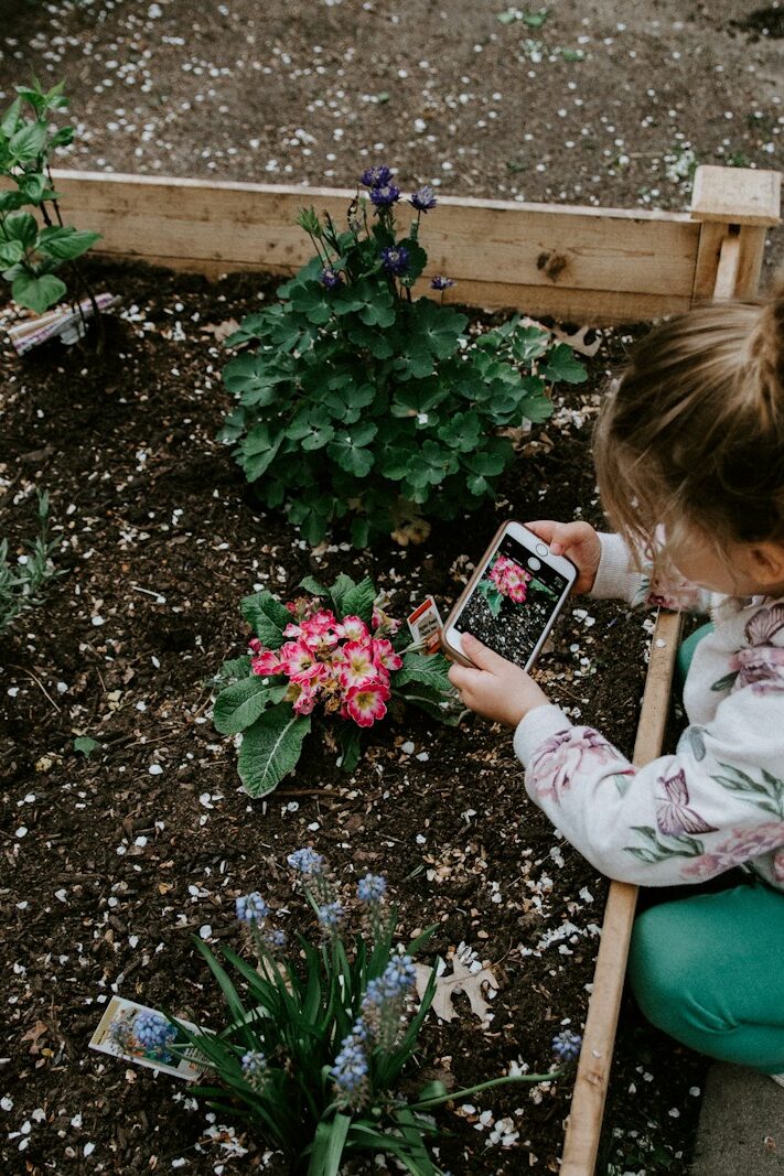 girl sitting using smartphone